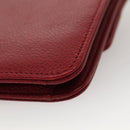 Christian Dior Shoulder Bag Leather Gold Red Auth KD333-12