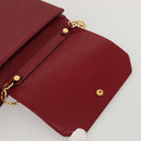 Christian Dior Shoulder Bag Leather Gold Red Auth KD333-9