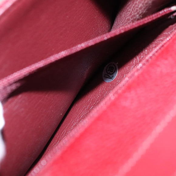 Christian Dior Shoulder Bag Leather Gold Red Auth KD333