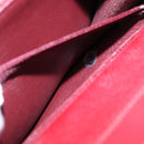 Christian Dior Shoulder Bag Leather Gold Red Auth KD333-12