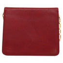 Christian Dior Shoulder Bag Leather Gold Red Auth KD333-2