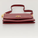 Christian Dior Shoulder Bag Leather Gold Red Auth KD333-5