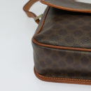 CELINE Macadam Canvas Shoulder Bag PVC Leather Brown Gold Auth KD334-8