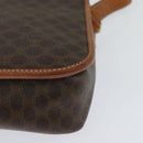 CELINE Macadam Canvas Shoulder Bag PVC Leather Brown Gold Auth KD334-17