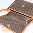 CELINE Macadam Canvas Shoulder Bag PVC Leather Brown Gold Auth KD334-9