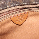 CELINE Macadam Canvas Shoulder Bag PVC Leather Brown Gold Auth KD334-12