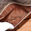 CELINE Macadam Canvas Shoulder Bag PVC Leather Brown Gold Auth KD334-11