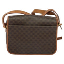 CELINE Macadam Canvas Shoulder Bag PVC Leather Brown Gold Auth KD334-2