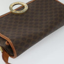 CELINE Macadam Canvas Shoulder Bag PVC Leather Brown Gold Auth KD334-6