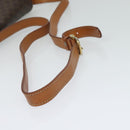 CELINE Macadam Canvas Shoulder Bag PVC Leather Brown Gold Auth KD334-7