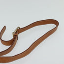 CELINE Macadam Canvas Shoulder Bag PVC Leather Brown Gold Auth KD334-14