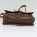 CELINE Macadam Canvas Shoulder Bag PVC Leather Brown Gold Auth KD334-5