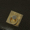 CELINE Shoulder Bag Leather Khaki Gold Auth KD335-18