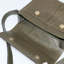 CELINE Shoulder Bag Leather Khaki Gold Auth KD335-10