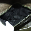 CELINE Shoulder Bag Leather Khaki Gold Auth KD335-21