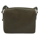 CELINE Shoulder Bag Leather Khaki Gold Auth KD335-2