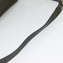 CELINE Shoulder Bag Leather Khaki Gold Auth KD335-7