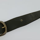 CELINE Shoulder Bag Leather Khaki Gold Auth KD335-8