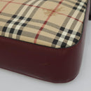 BURBERRY Nova Check Shoulder Bag PVC Leather Beige Auth KD337-10