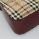 BURBERRY Nova Check Shoulder Bag PVC Leather Beige Auth KD337-14