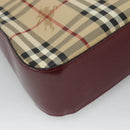 BURBERRY Nova Check Shoulder Bag PVC Leather Beige Auth KD337-16