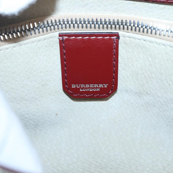 BURBERRY Nova Check Shoulder Bag PVC Leather Beige Auth KD337