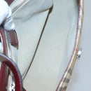 BURBERRY Nova Check Shoulder Bag PVC Leather Beige Auth KD337-11