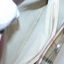 BURBERRY Nova Check Shoulder Bag PVC Leather Beige Auth KD337-20