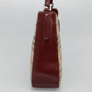 BURBERRY Nova Check Shoulder Bag PVC Leather Beige Auth KD337-4