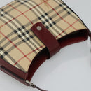 BURBERRY Nova Check Shoulder Bag PVC Leather Beige Auth KD337-6