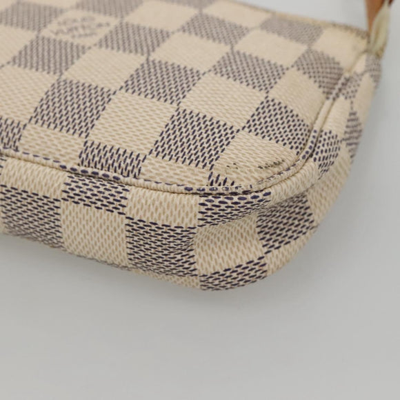 LOUIS VUITTON Damier Azur Mini Pochette Accessoires Pouch N63005 Auth KD345