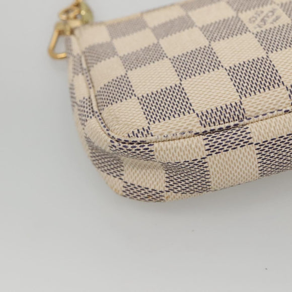 LOUIS VUITTON Damier Azur Mini Pochette Accessoires Pouch N63005 Auth KD345