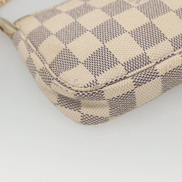 LOUIS VUITTON Damier Azur Mini Pochette Accessoires Pouch N63005 Auth KD345