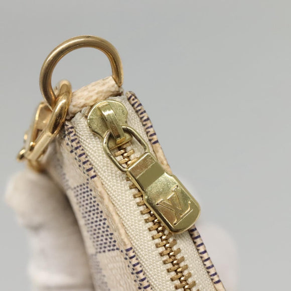 LOUIS VUITTON Damier Azur Mini Pochette Accessoires Pouch N63005 Auth KD345
