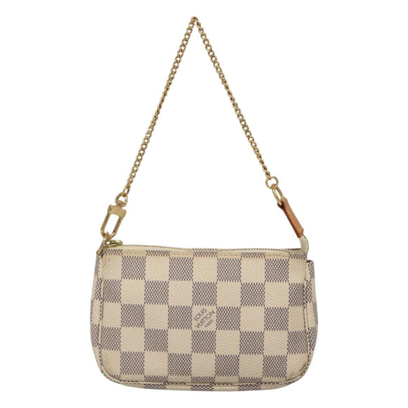 LOUIS VUITTON Damier Azur Mini Pochette Accessoires Pouch N63005 Auth KD345