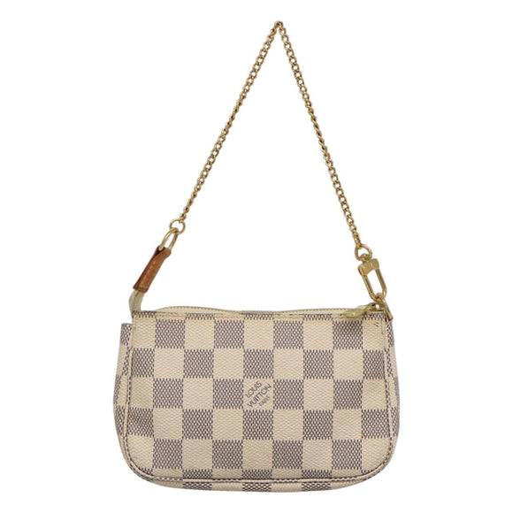 LOUIS VUITTON Damier Azur Mini Pochette Accessoires Pouch N63005 Auth KD345