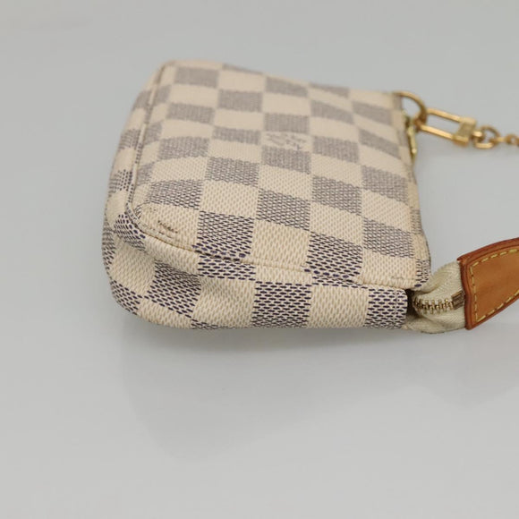 LOUIS VUITTON Damier Azur Mini Pochette Accessoires Pouch N63005 Auth KD345