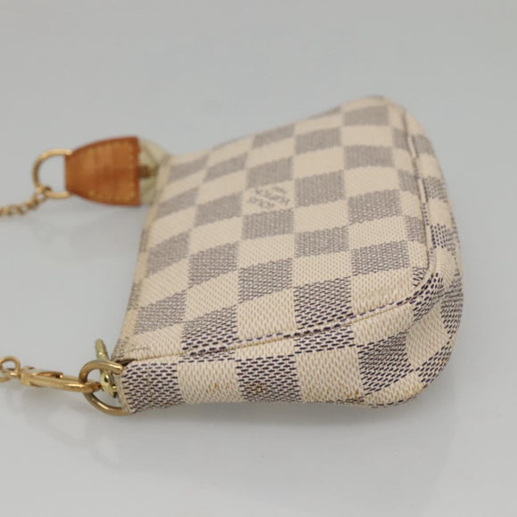 LOUIS VUITTON Damier Azur Mini Pochette Accessoires Pouch N63005 Auth KD345