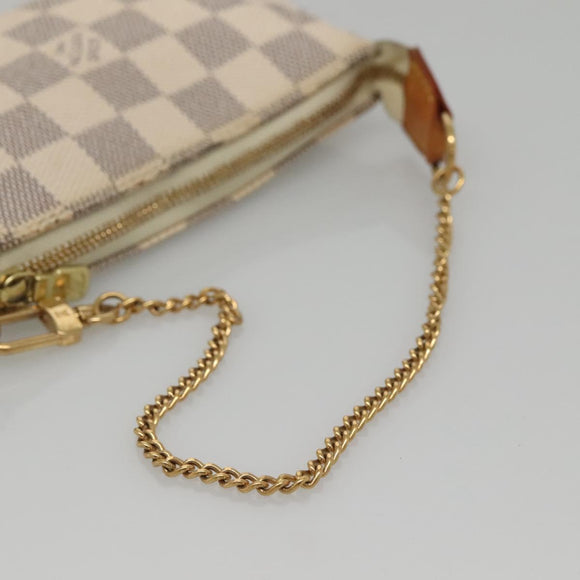 LOUIS VUITTON Damier Azur Mini Pochette Accessoires Pouch N63005 Auth KD345