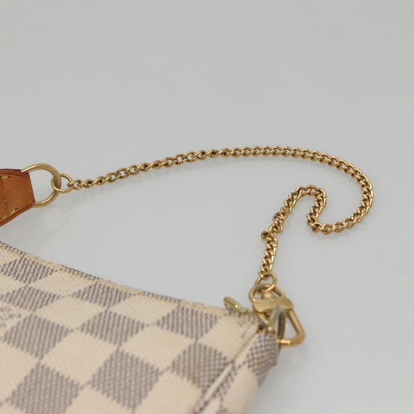 LOUIS VUITTON Damier Azur Mini Pochette Accessoires Pouch N63005 Auth KD345