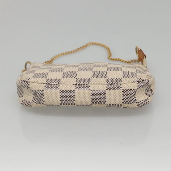 LOUIS VUITTON Damier Azur Mini Pochette Accessoires Pouch N63005 Auth KD345