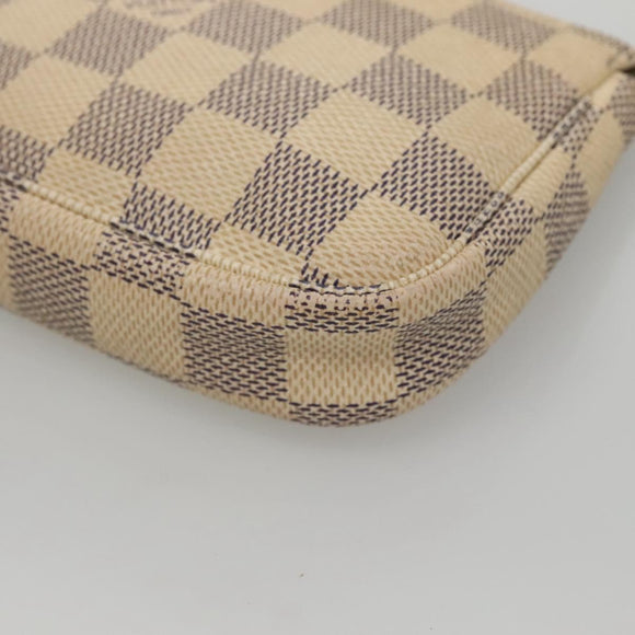 LOUIS VUITTON Damier Azur Mini Pochette Accessoires Pouch N63005 Auth KD346