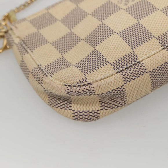 LOUIS VUITTON Damier Azur Mini Pochette Accessoires Pouch N63005 Auth KD346