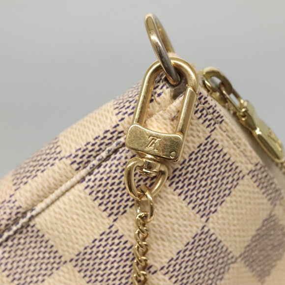 LOUIS VUITTON Damier Azur Mini Pochette Accessoires Pouch N63005 Auth KD346