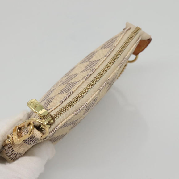 LOUIS VUITTON Damier Azur Mini Pochette Accessoires Pouch N63005 Auth KD346