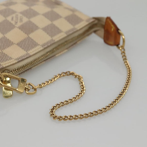 LOUIS VUITTON Damier Azur Mini Pochette Accessoires Pouch N63005 Auth KD346