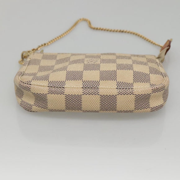 LOUIS VUITTON Damier Azur Mini Pochette Accessoires Pouch N63005 Auth KD346
