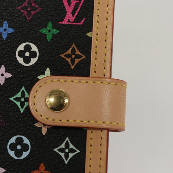 LOUIS VUITTON Multicolor Agenda PM Day Planner Cover Black R21076 LV Auth KD350V