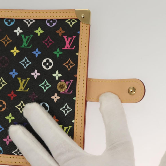 LOUIS VUITTON Multicolor Agenda PM Day Planner Cover Black R21076 LV Auth KD350V