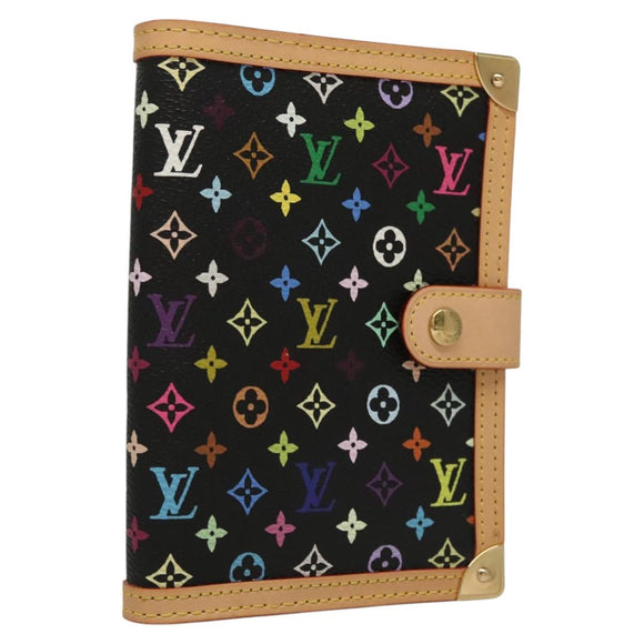 LOUIS VUITTON Multicolor Agenda PM Day Planner Cover Black R21076 LV Auth KD350V